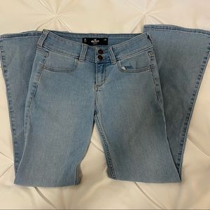 hollister light wash low rise bootcut flare jeans